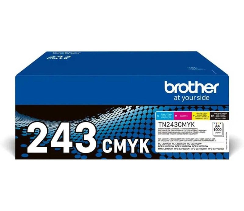 Toner Brother TN243CMYK Pack Negro/Cian/Magenta/Amarillo 1000 Paginas