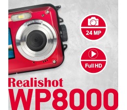 Camara Compacta Agfa Realishot WP8000 24MPX Sumergible Roja