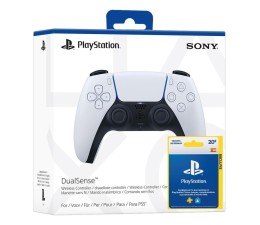 Mando PS5 Sony Dualsense Blanco + Recarga PSN Monedero 20€