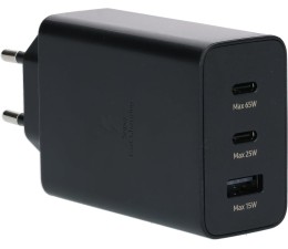 Cargador Original Samsung EP-T6530 Trio (2 x USB-C + 1 x USB-A) 65W - Negro
