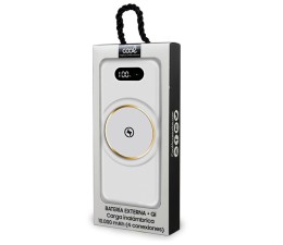 Bateria Externa Powerbank Cool 10000 mAh + Carga Inalambrica Qi (4 conexiones) - Blanco
