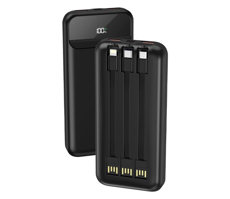 Bateria Externa Powerbank Cool 10000mAh Carga Rápida 22.5W (3 cables) - Negro