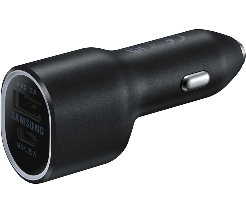 Cargador Original Samsung para Coche EP-L4020 40" (1 x USB-C 25W + 1 x USB-A 15W) - Negro