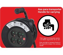 Regleta Alargadera Silver Electronics 4 tomas 25m 16A - Negro 8822