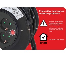 Regleta Alargadera Silver Electronics 4 tomas 25m 16A - Negro 8822