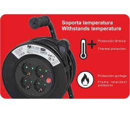 Regleta Alargadera Silver Electronics 4 tomas 25m 16A - Negro 8822