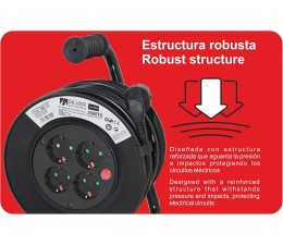 Regleta Alargadera Silver Electronics 4 tomas 25m 16A - Negro 8822
