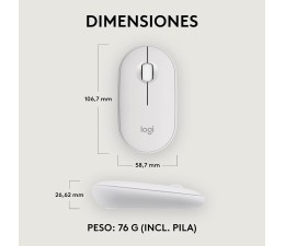 Raton Optico Inalambrico Logitech Pebble Mouse 2 M350S - Blanco
