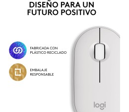 Raton Optico Inalambrico Logitech Pebble Mouse 2 M350S - Blanco