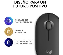 Raton Optico Inalambrico Logitech Pebble Mouse 2 M350S - Negro Grafito