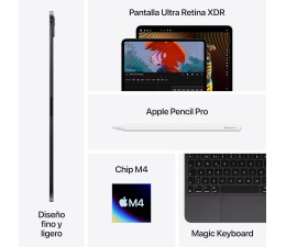 Apple iPad Pro 11" M4 256GB Wifi MVV83TY/A - Negro Espacial