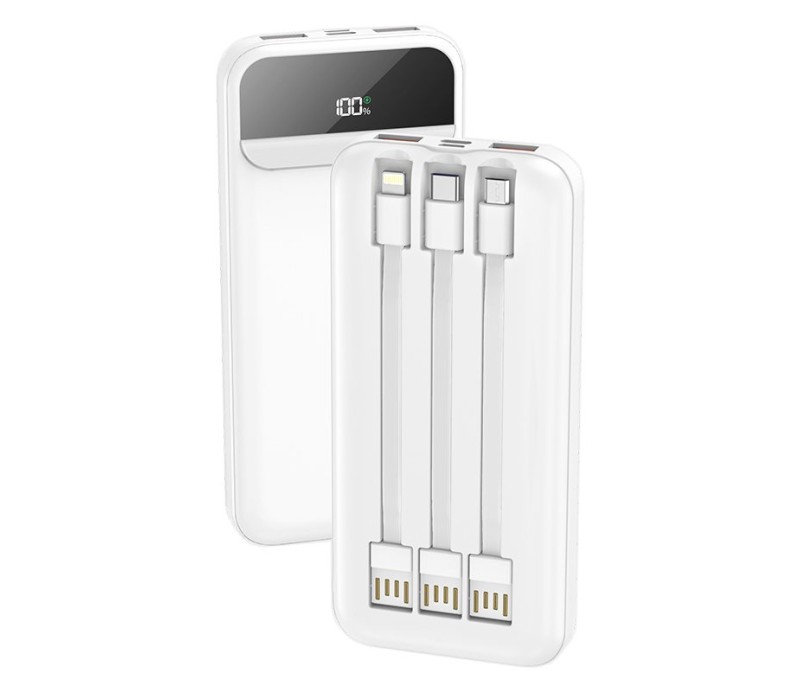 Bateria Externa Powerbank Cool 10000mAh Carga Rápida 22.5W (3 cables) - Blanco