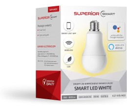 Bombilla Inteligente Wifi 10W E27 3000k Blanco Calido SUPILW001