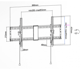 Soporte TV Pared Superior 43"-90" Tilt Extra Slim SUPSTV021