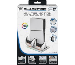 Base Multifuncion PS5 Slim Charging Stand RGB LED con Ventilacion Blackfire