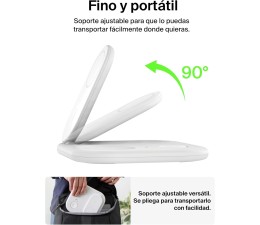 Base de Carga Inalambrico 3 en 1 Belkin WIZ029VFWH Magnetica con Qi2 15W - Blanco