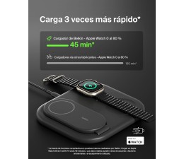 Base de Carga Inalambrico 3 en 1 Belkin WIZ029VFBK Magnetica con Qi2 15W - Negro