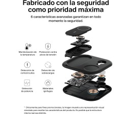 Base de Carga Inalambrico 3 en 1 Belkin WIZ029VFBK Magnetica con Qi2 15W - Negro