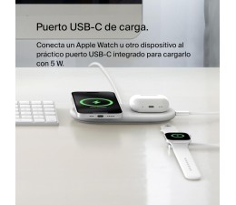 Base de Carga Inalambrico 2 en 1 Belkin WIZ021VFWH Magnetica con Qi2 15W - Blanco
