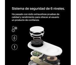 Base de Carga Inalambrico 2 en 1 Belkin WIZ021VFWH Magnetica con Qi2 15W - Blanco