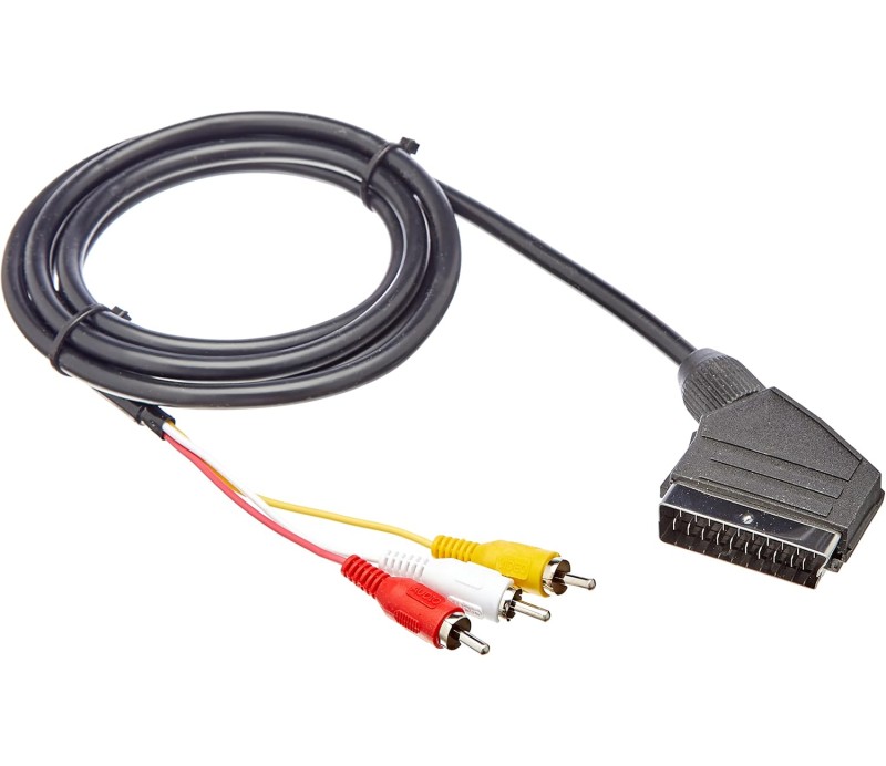 Cable Euroconector SCART / 3 X RCA 1.8m CA-EURC-10CC-0018-BK