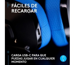 Auriculares Gaming Logitech G535 LIGHTSPEED Wireless Inalambrico 2.4GHz - Negro/Azul