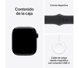 Smartwatch Apple Watch Series 10 GPS + Celular 46mm MWY43QL/A Aluminio Negro con Correa Sport Negro