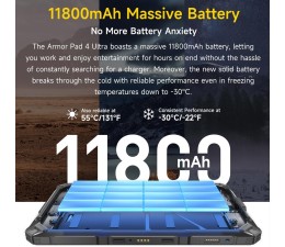 Tablet Ulefone Armor Pad 4 Ultra 8GB 256GB Wifi 5G 10.36" - Negro