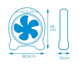 Ventilador EDM Box Fan Blanco Aspas 45W 33951