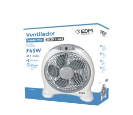 Ventilador EDM Box Fan Blanco Aspas 45W 33951