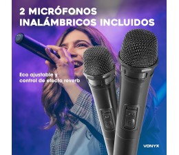 Altavoz Bluetooth Vonyx VSA700 1000W (500W) USB/Aux. con Microfonos