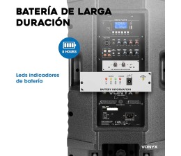 Altavoz Bluetooth Vonyx VSA700 1000W (500W) USB/Aux. con Microfonos