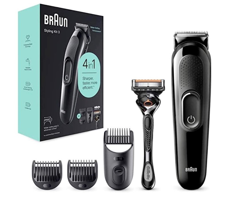 Cortapelos Barbero Braun BeardTrimmer SK3300 + Cuchilla Gillete Fusion
