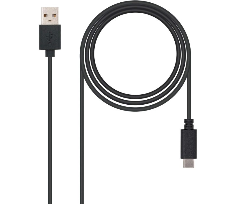 Cable USB Tipo A a Tipo C Nanocable 1M - Negro 10.01.2101