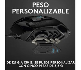 Raton Gaming Logitech G502 Hero Optico USB - Negro