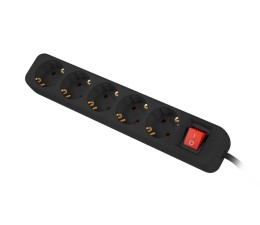 Regleta Lanberg 5 Tomas Schuko con Protección 1.5m PS1-05F-0150-B - Negro