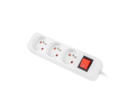 Regleta Lanberg 3 Tomas Schuko con Protección 1.5m PS1-03F-0150-W - Blanco