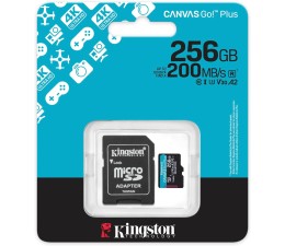 Memoria MicroSD Kingston Canvas Go Plus Gen4 256GB 200MB/s