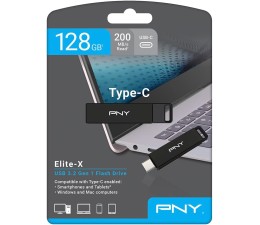 Pendrive Memoria USB-C 3.2 128GB PNY ELITE-X 200MB/s P-FDI128ELTXC-GE
