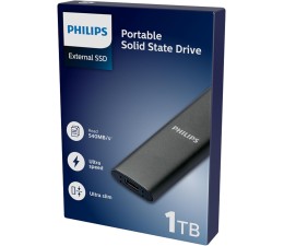 Disco Duro Externo M.2 Philips 1TB USB-C/USB3.0 540MB/s Ultra Slim - Gris