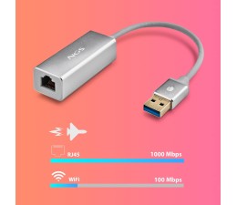 Adaptador USB 3.0 a Ethernet RJ45 1Gbps NGS HACKER 3.0