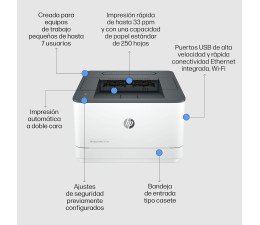 Impresora Laser Monocromo HP LaserJet Pro 3002DN Ethernet
