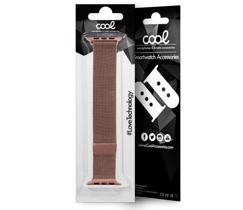 Correa Cool Apple Watch Series 1/2/3/4/5/6/7/8/9/SE (38/40/41mm) - Metal Rose Gold