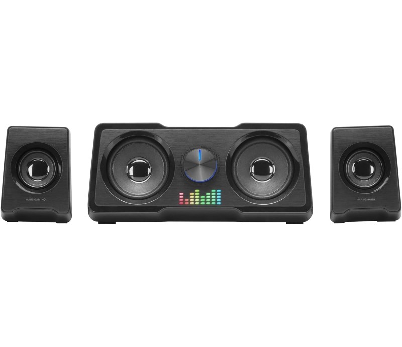 Equipo Altavoces para PC Mars Gaming MS22 Sistema 2.2 Doble Subwoofer 35W RGB - Negro
