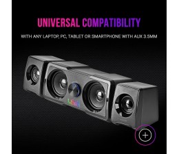 Equipo Altavoces para PC Mars Gaming MS22 Sistema 2.2 Doble Subwoofer 35W RGB - Negro