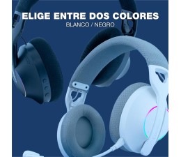 Auriculares Gaming Coolbox WB01-B RGB BT 5.4 USB-C 2.4GHz Jack 3.5mm - Blanco
