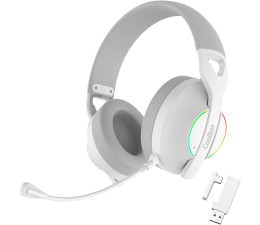 Auriculares Gaming Coolbox WB01-B RGB BT 5.4 USB-C 2.4GHz Jack 3.5mm - Blanco