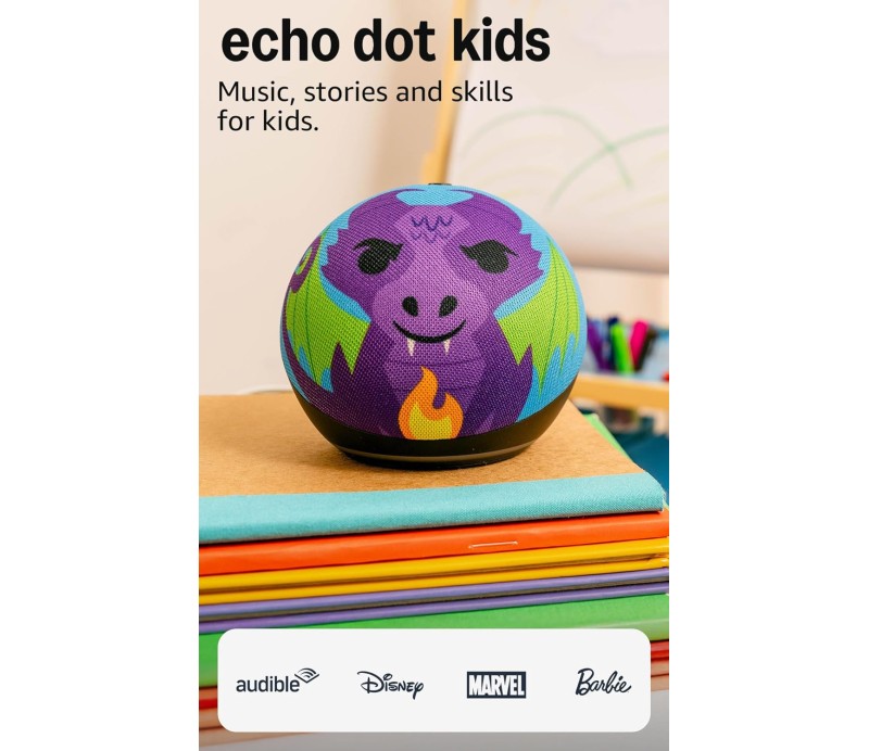 Altavoz Inteligente Amazon Echo Dot 5º Generacion - Kids Dragon