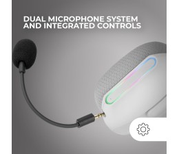 Auriculares Gaming Mars Gaming MHWPRO 7.1 BT 2.4GHz Jack 3.5mm - Blanco