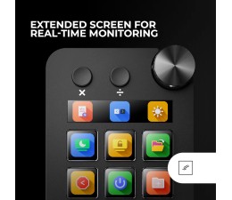 Control Deck Mars Gaming MSDNEO 15 Teclas LCD Pantalla Extendida Rueda de Control - Negro